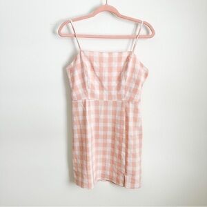 BP NEW Pink White Gingham Plaid Mini Dress sz Medium